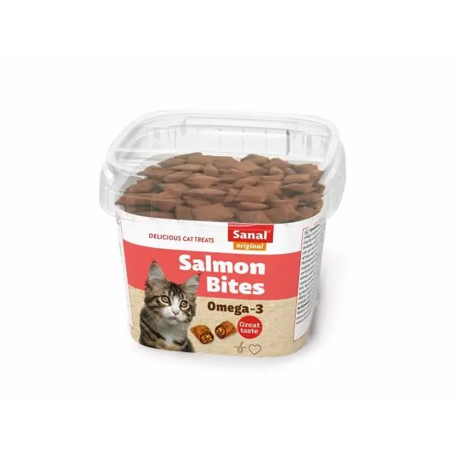 Actieprijs Sanal Kattensnoepjes Salmon-Bites 75gr