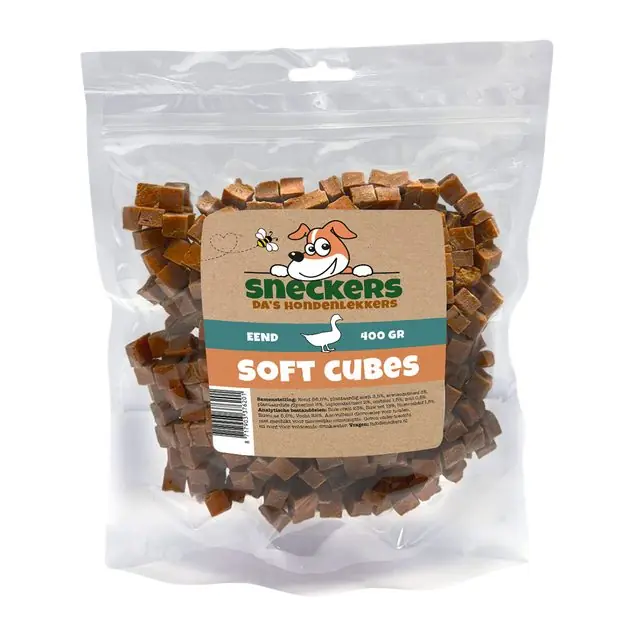 Sneckers Soft Cubes Hondensnack Eend 400gram Laatste Kans