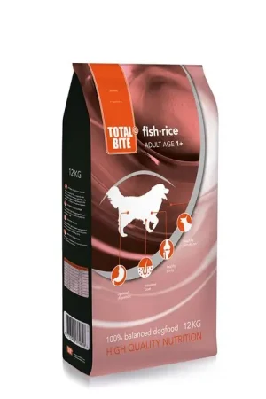 Total Bite Dog Fish & Rice Hondenvoer 12 kg Gratis Retour