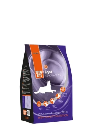 Total Bite Dog Light Senior Hondenvoer 3 kg Gratis Retour