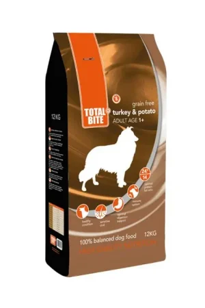 Total Bite Dog Turkey & Potato Graan- en Glutenvrij Hondenvoer 12 kg Beperkt Aanbod