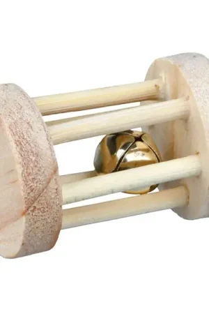 Meest Verkocht Trixie Houten Speelrol met Bel Konijn -en knaagdierspeelgoed 5x3,5 cm