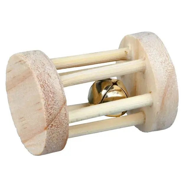 Meest Verkocht Trixie Houten Speelrol met Bel Konijn -en knaagdierspeelgoed 5x3,5 cm