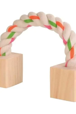 Trixie Speel- Flostouw met Hout Konijn -en knaagdierspeelgoed 20cm Flitsaanbieding