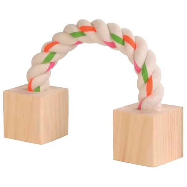 Trixie Speel- Flostouw met Hout Konijn -en knaagdierspeelgoed 20cm Flitsaanbieding