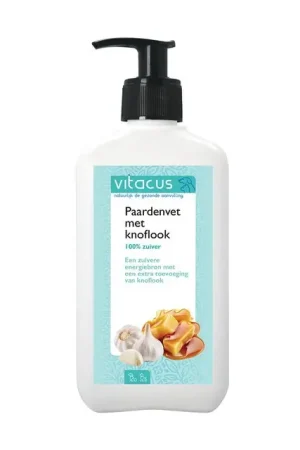 Vitacus Paardenvet met knoflook 500 ml met pomp Merkproduct