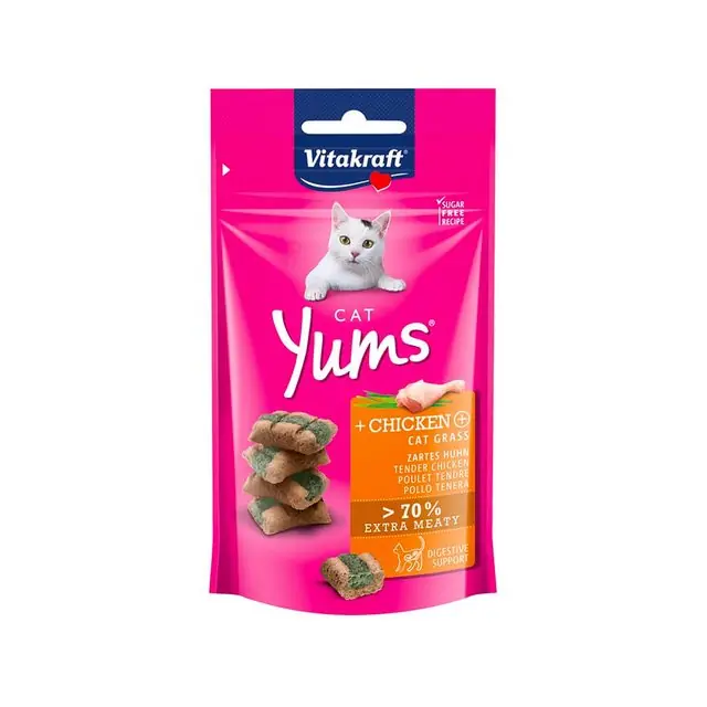 Koop Online Vitakraft Cat Yums Kattensnack Kip&Kattengras 40gr