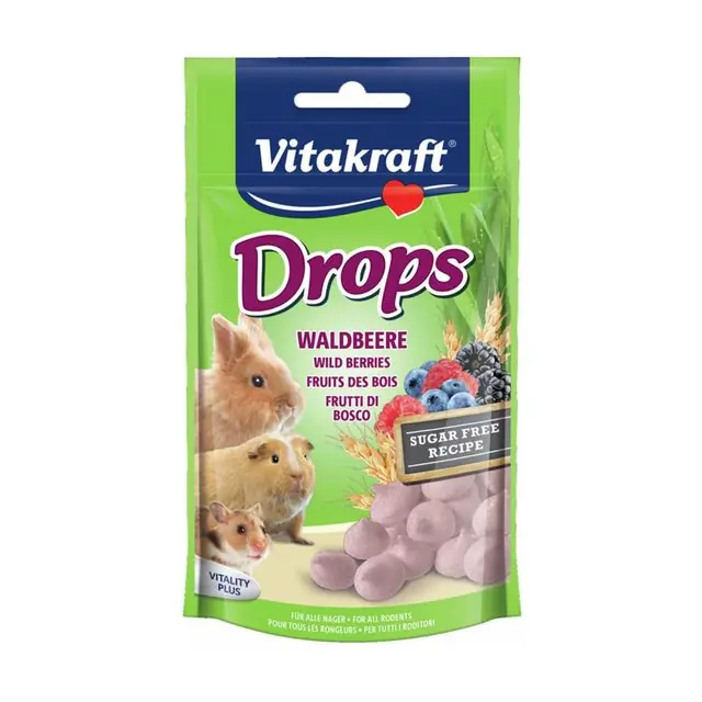 Vitakraft Drops Knaagdier en Konijnsnack Bosbessen 75gr Veilige Betaling