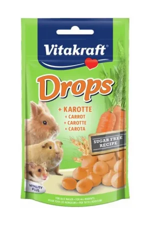 Merkproduct Vitakraft Drops Knaagdier en Konijnsnack Wortel 75gr
