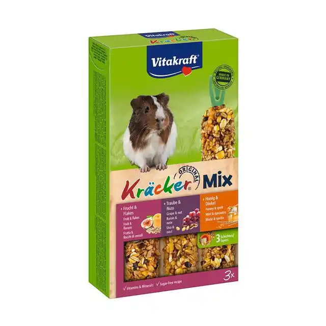 Shop Nu Vitakraft Kräcker Trio-Mix Caviasnack 3-in-1 Honing-Noot-Fruit
