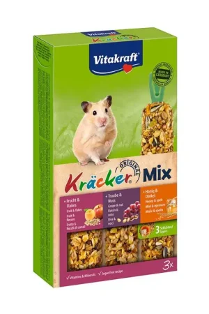 Vitakraft Kräcker Trio-Mix Hamstersnack 3-in-1 Honing-Noot-Fruit Populair