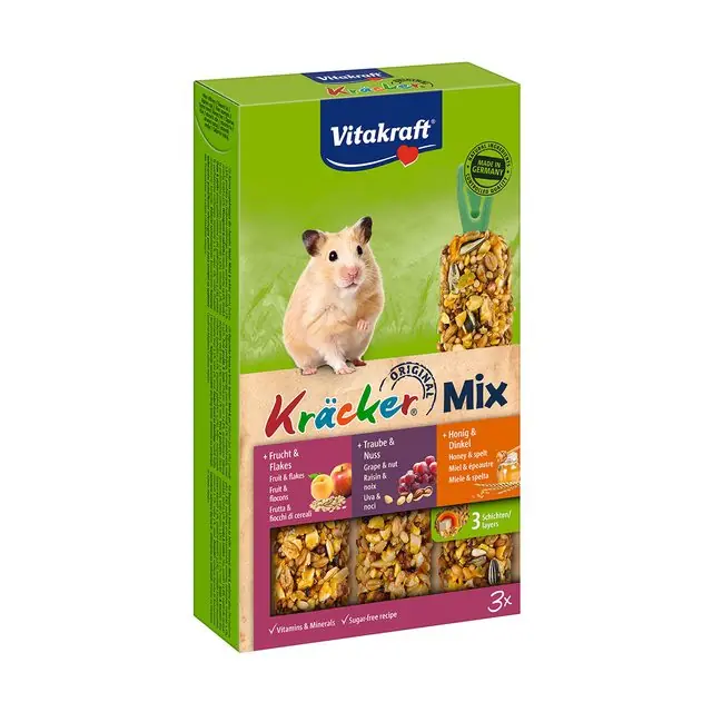 Vitakraft Kräcker Trio-Mix Hamstersnack 3-in-1 Honing-Noot-Fruit Populair