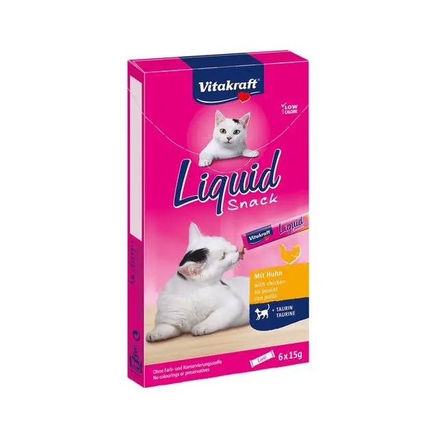 Vitakraft Liquid Kattensnack Kip&Taurine 6stuks Laatste Kans