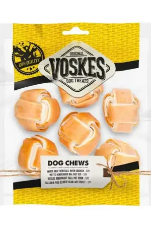 Voskes Bal Hondensnack White Kip 6st Betrouwbaar