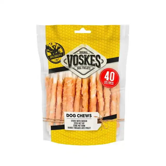 Voskes Kip Twist Hondensnack 400 gram Op = Op