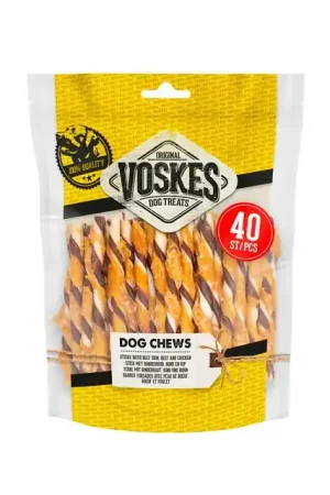 Voskes Rund en Kip Twist Hondensnack 400 gram Gereduceerde Prijs