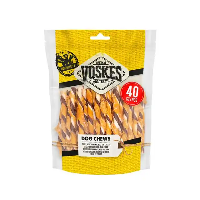 Voskes Rund en Kip Twist Hondensnack 400 gram Gereduceerde Prijs