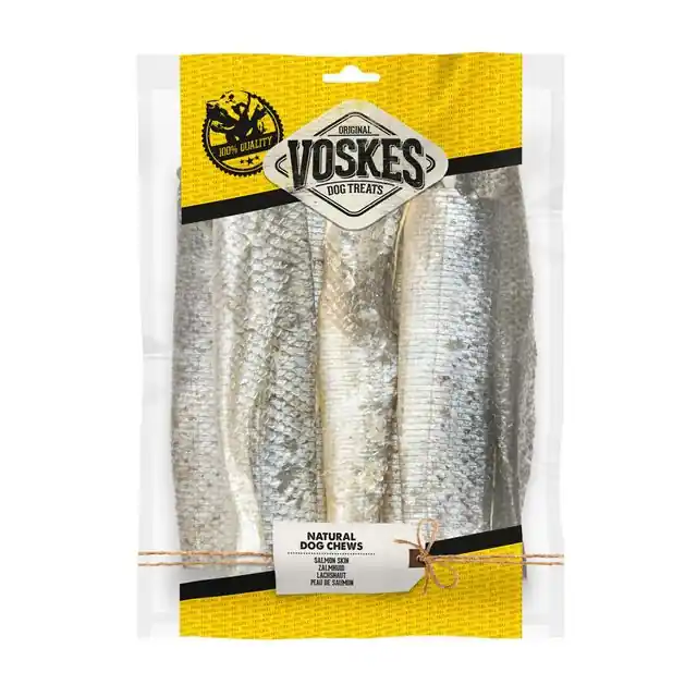 Snelle Levering Voskes Zalmhuid Hondensnack 100 gr