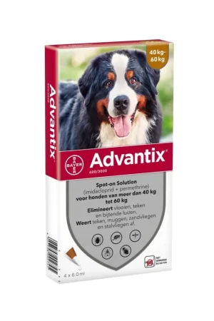 Beperkte Voorraad Advantix Spot-On Honden 40kg tot 60kg 4 pipetten