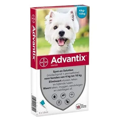 Advantix Spot-On Honden 4kg tot 10kg 4 pipetten Premium