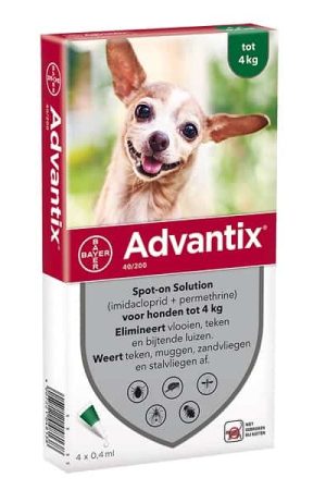 Advantix Spot-On Honden tot 4Kg 4 pipetten Bestel Nu