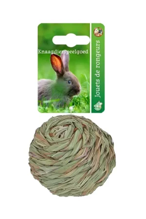 Voordeelprijs Geweven grasbal met bel, 8 cm