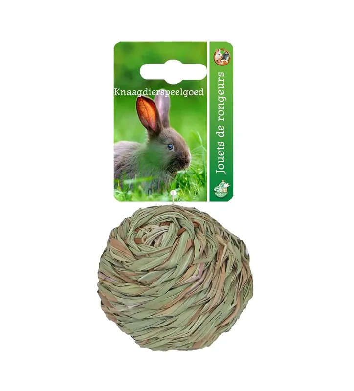Voordeelprijs Geweven grasbal met bel, 8 cm