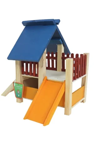 hamsterhuis hout met veranda gekleurd 19 cm. Rechtstreeks Van De Fabrikant