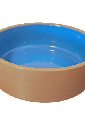 Snelle Levering Hondeneetbak steen beige/blauw, 19cm
