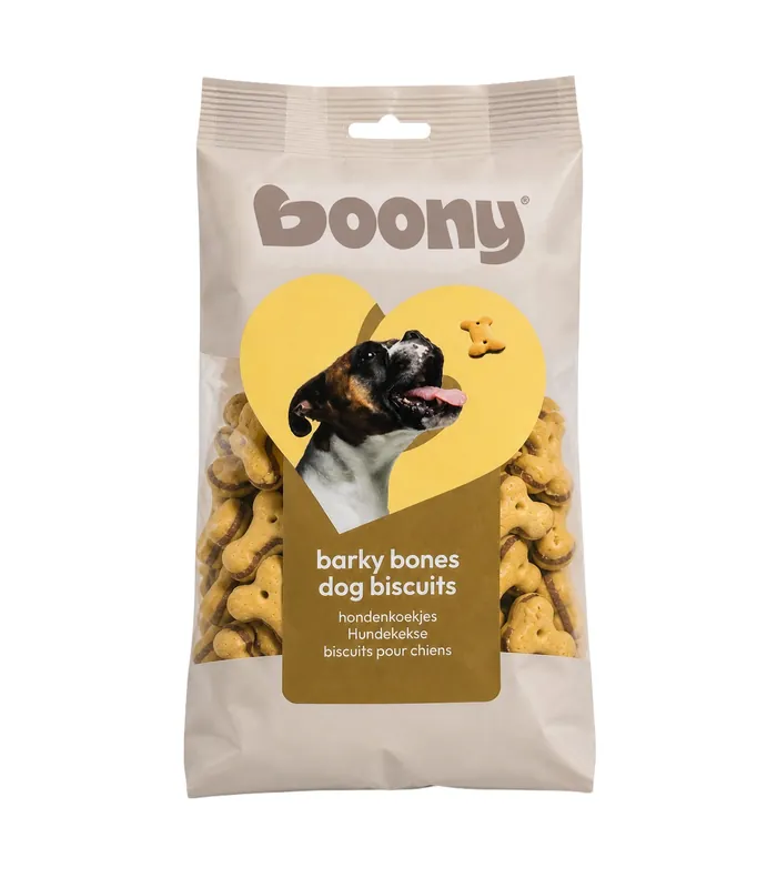 Tijdelijk Beschikbaar hondenkoekjes barky bones 350 gram