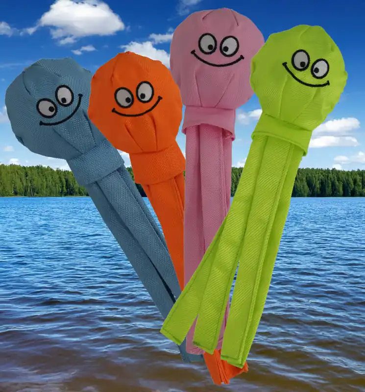 Beste Prijs Hondenspeelgoed Octofloat smiley drijvend + piep 40cm, diverse kleuren