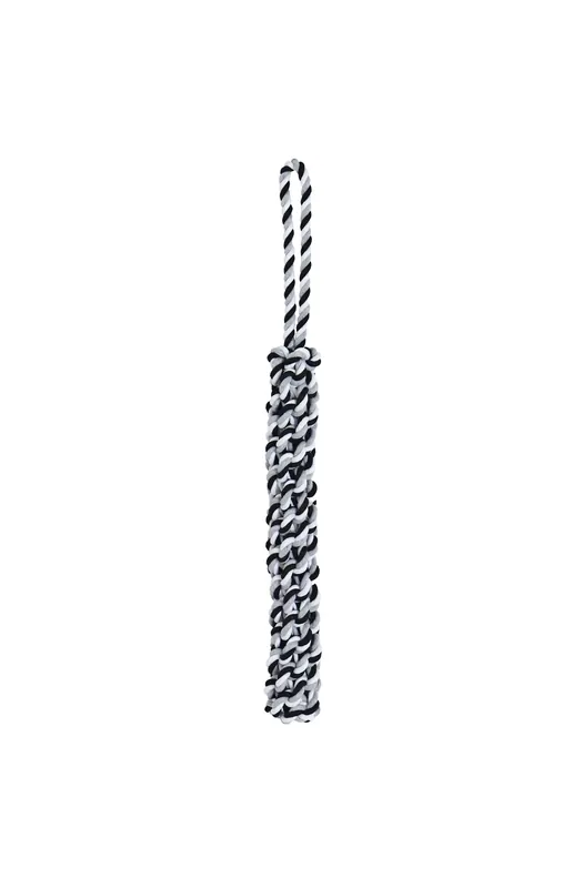 Snelle Levering hondenspeelgoed touwstick katoen met handvat zwart/wit 60cm