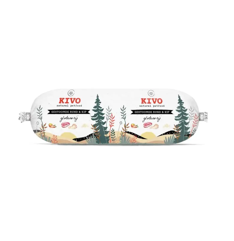 Seizoensaanbieding Kivo gestoomde rund en kip 600gr
