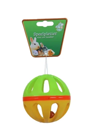 Must-Have knaagdierspeelgoed bal plastic met bel, 10 cm