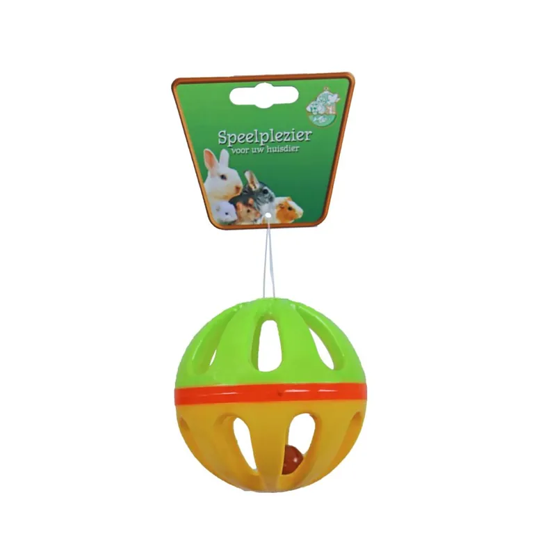 Must-Have knaagdierspeelgoed bal plastic met bel, 10 cm