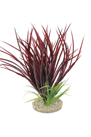 Premium kunststofplant Fan Grass, 30 cm Rood