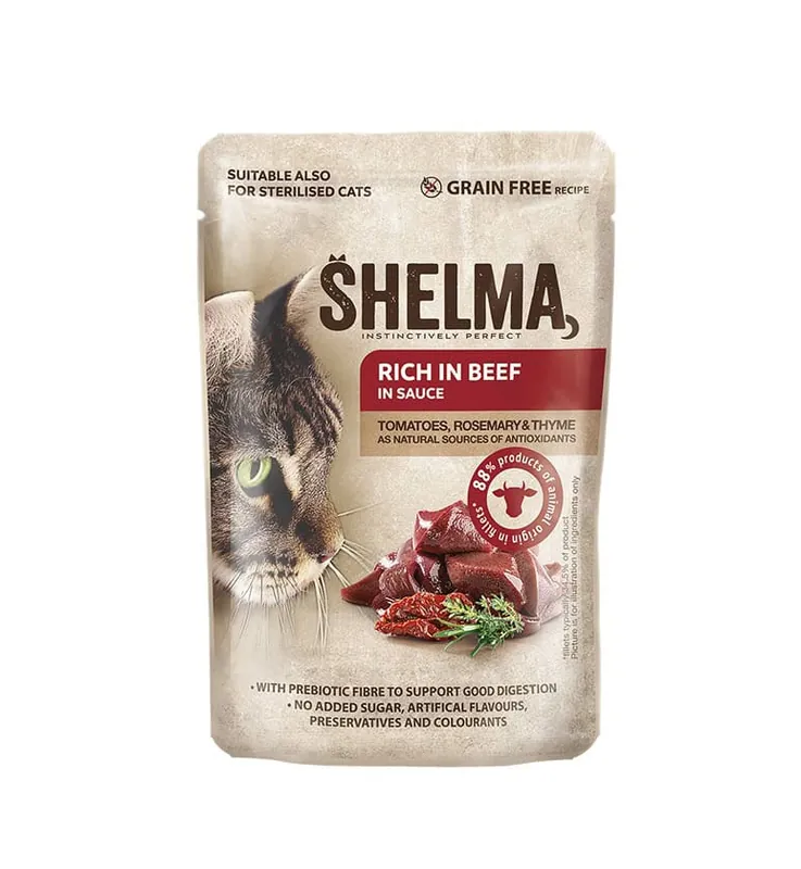 Flitsaanbieding Shelma Pouch Fillets Beef/Tomatoes/Herbs 85gr