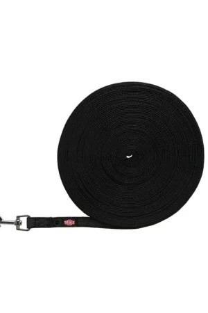 Sleeplijn met rubber bekleed, Zwart, 15 meter 15mm Gecertificeerd