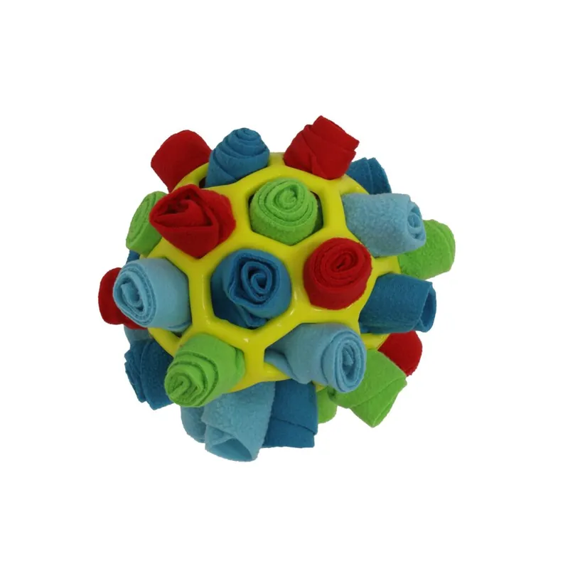 Bestseller snuffelbal voor snacks TPR geel 13cm