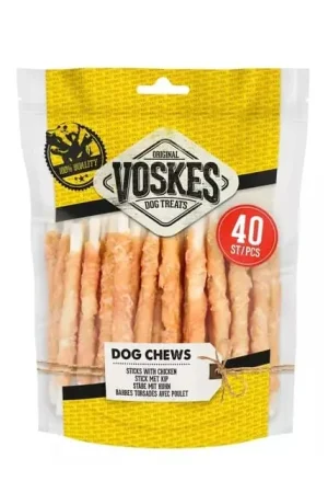 Voskes Rawhide kip twist, zak 40 stuks Nu Kopen