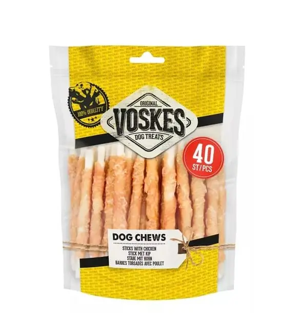 Voskes Rawhide kip twist, zak 40 stuks Nu Kopen